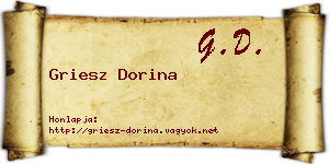 Griesz Dorina névjegykártya
